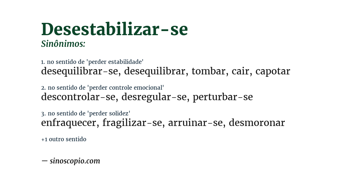 Sinônimo de desestabilizar-se