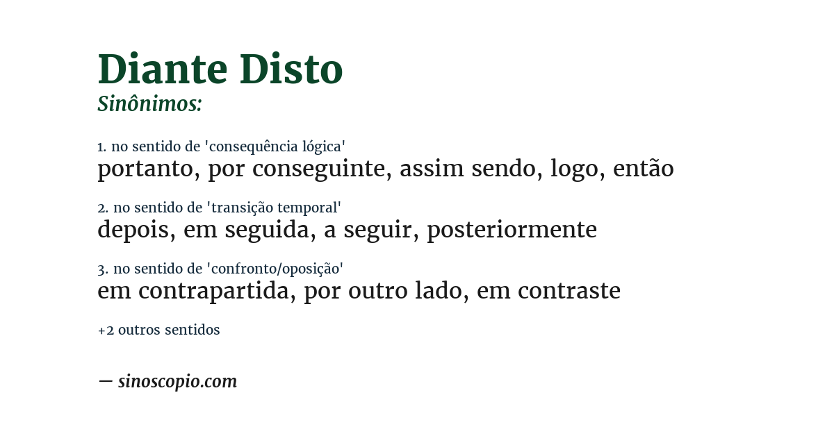 Sinônimo de diante disto