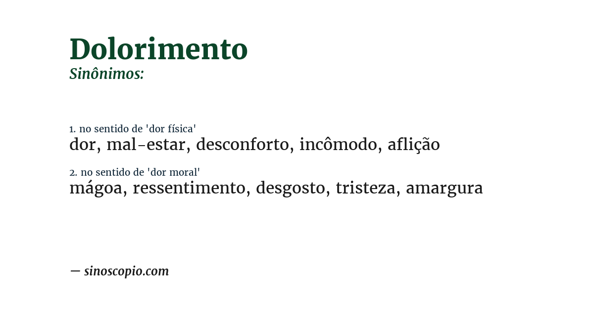Sinônimo de dolorimento
