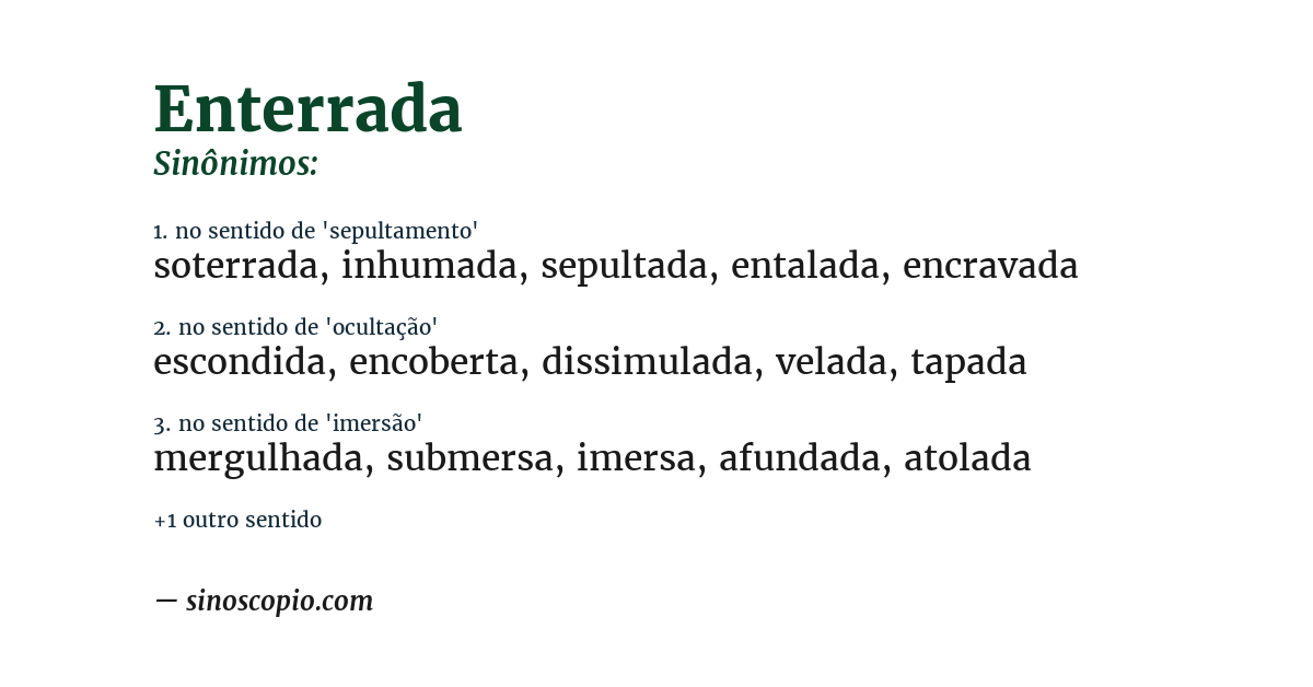 Sinônimo de enterrada