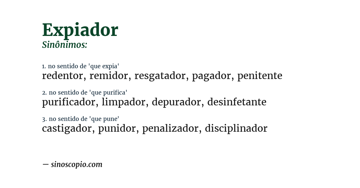 Sinônimo de expiador