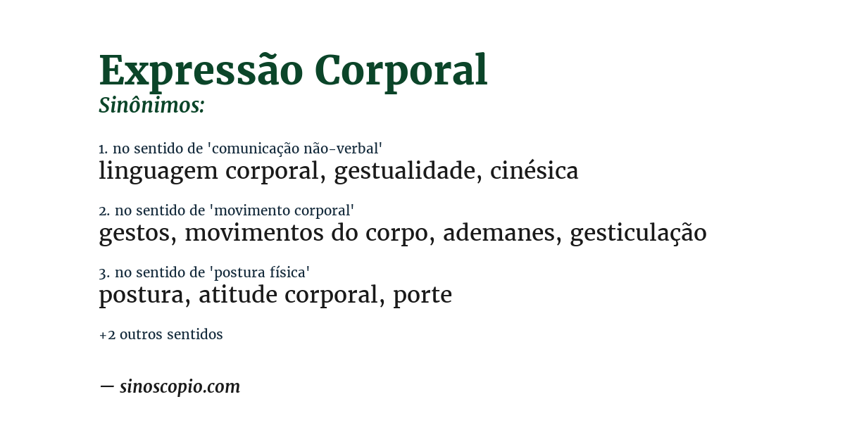 Sinônimo de expressão corporal