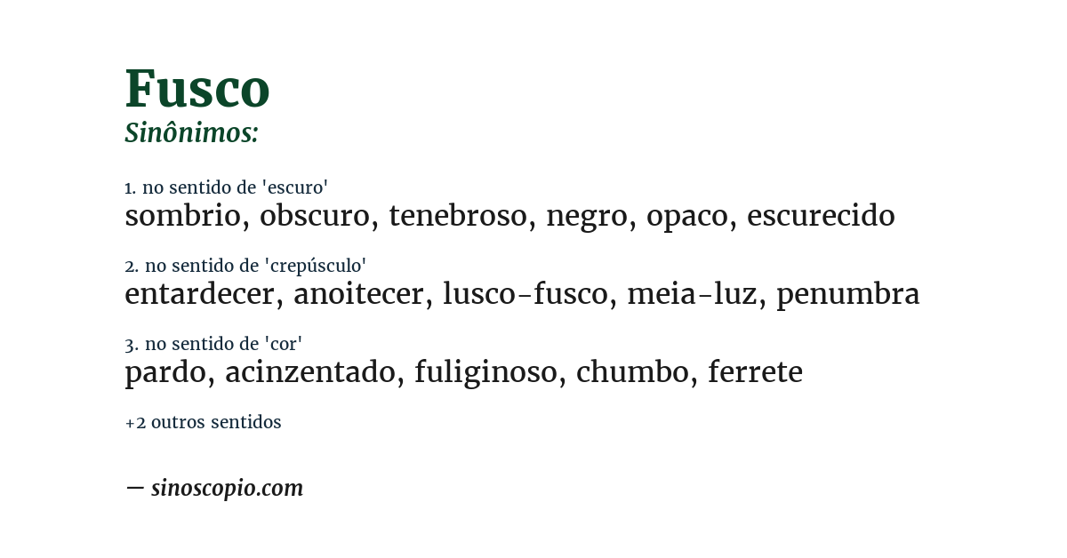 Sinônimo de fusco