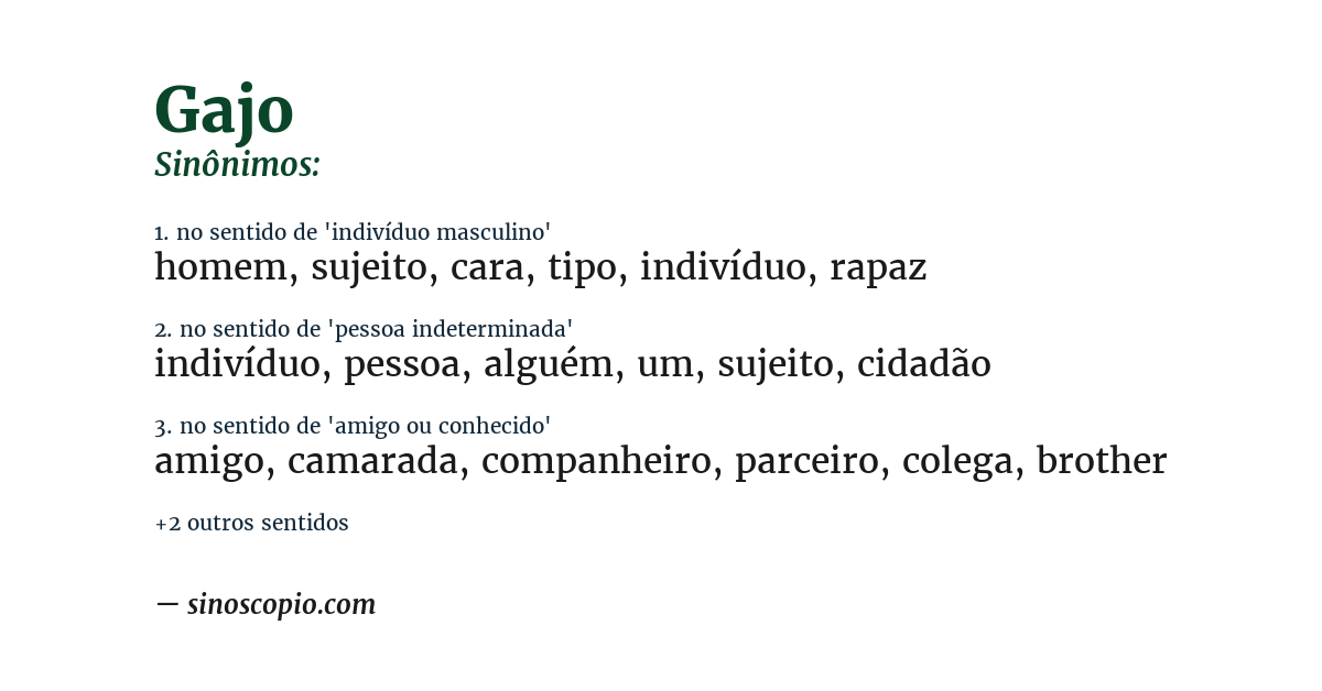 Sinônimo de gajo