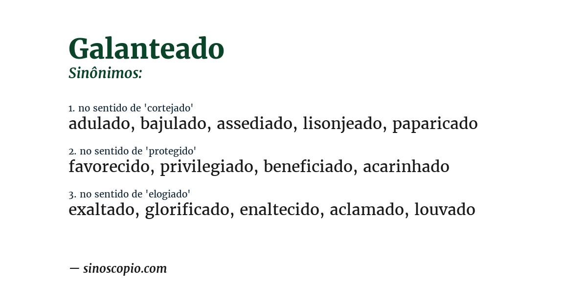 Sinônimo de galanteado