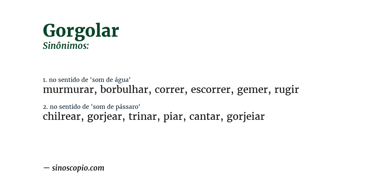 Sinônimo de gorgolar