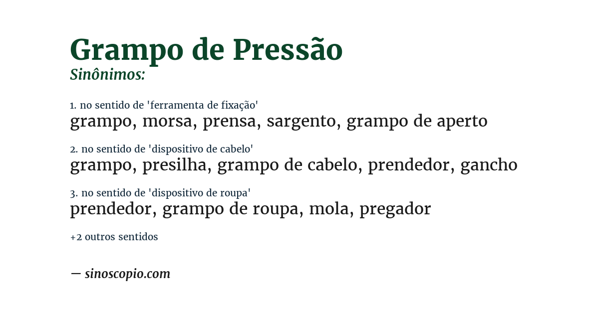 Sinônimo de grampo de pressão