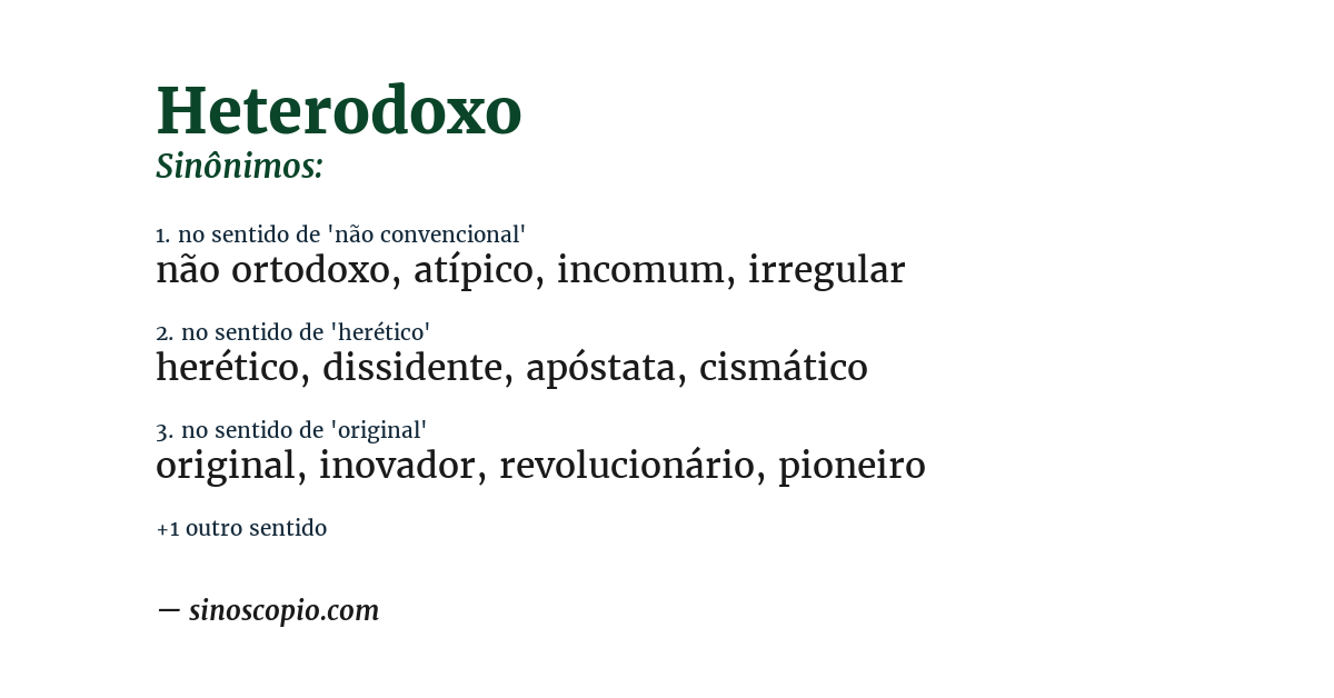 Sinônimo de heterodoxo
