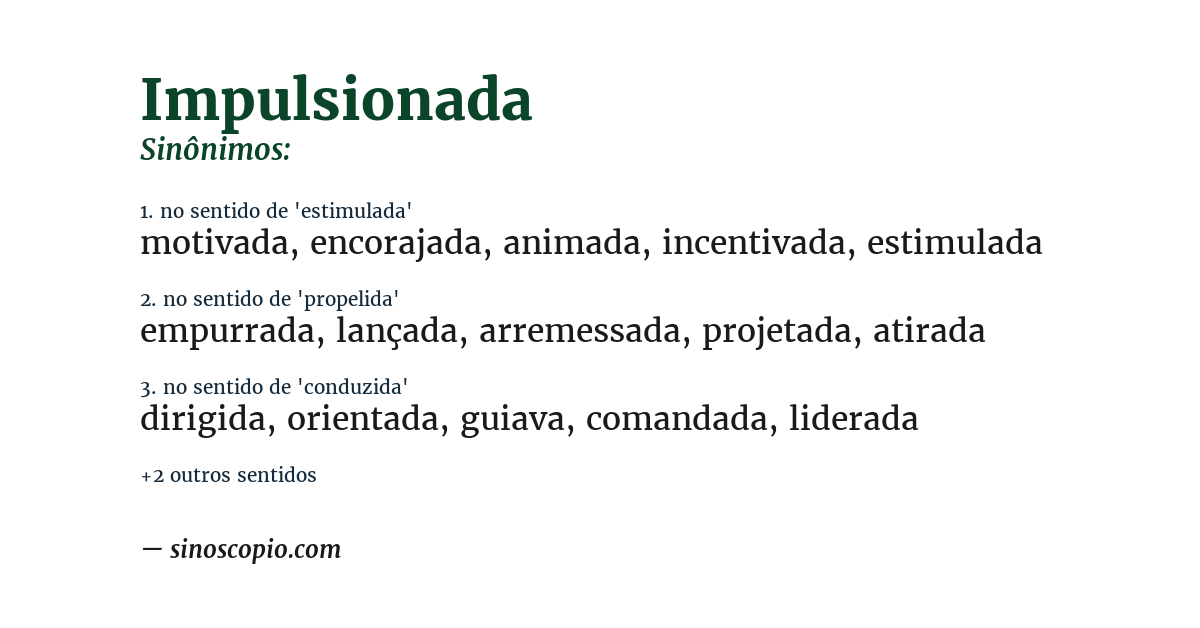 Sinônimo de impulsionada