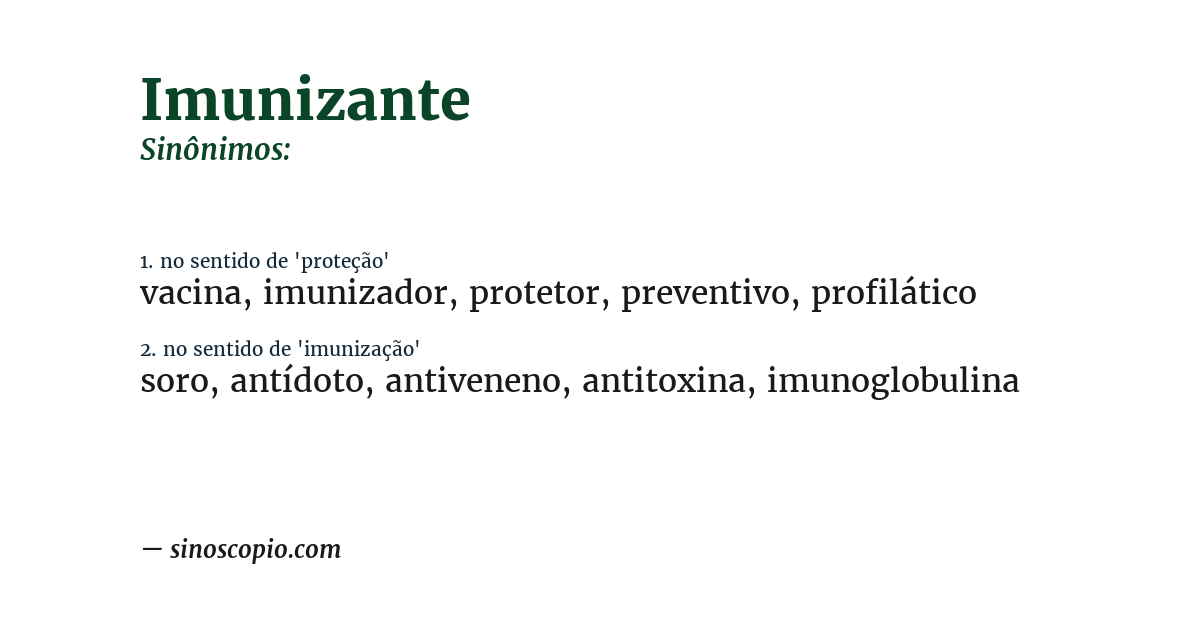 Sinônimo de imunizante
