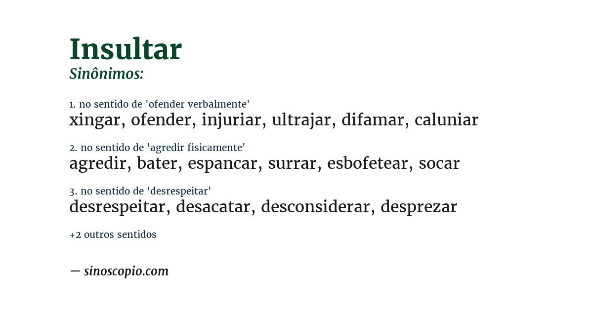 Sinônimo de insultar