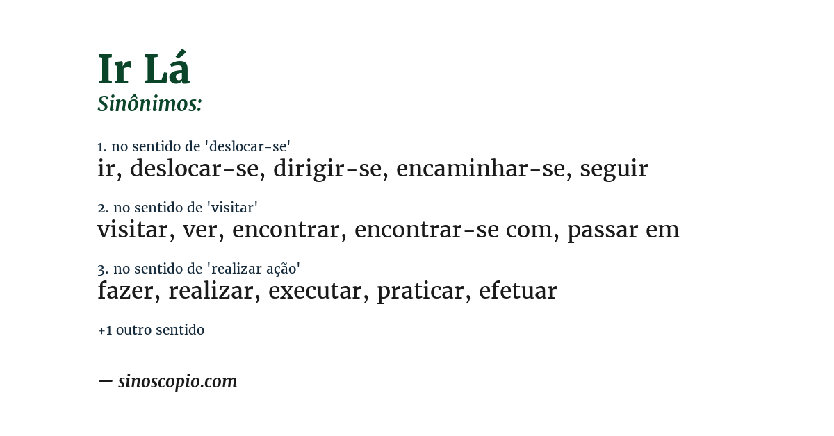 Sinônimo de ir lá