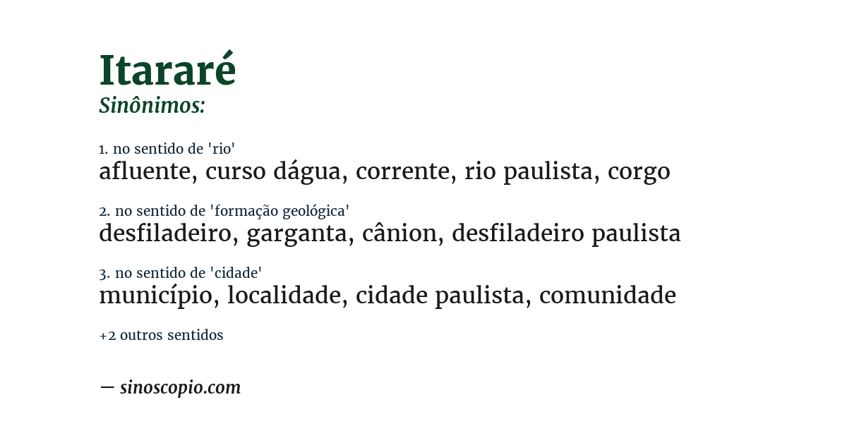 Sinônimo de itararé