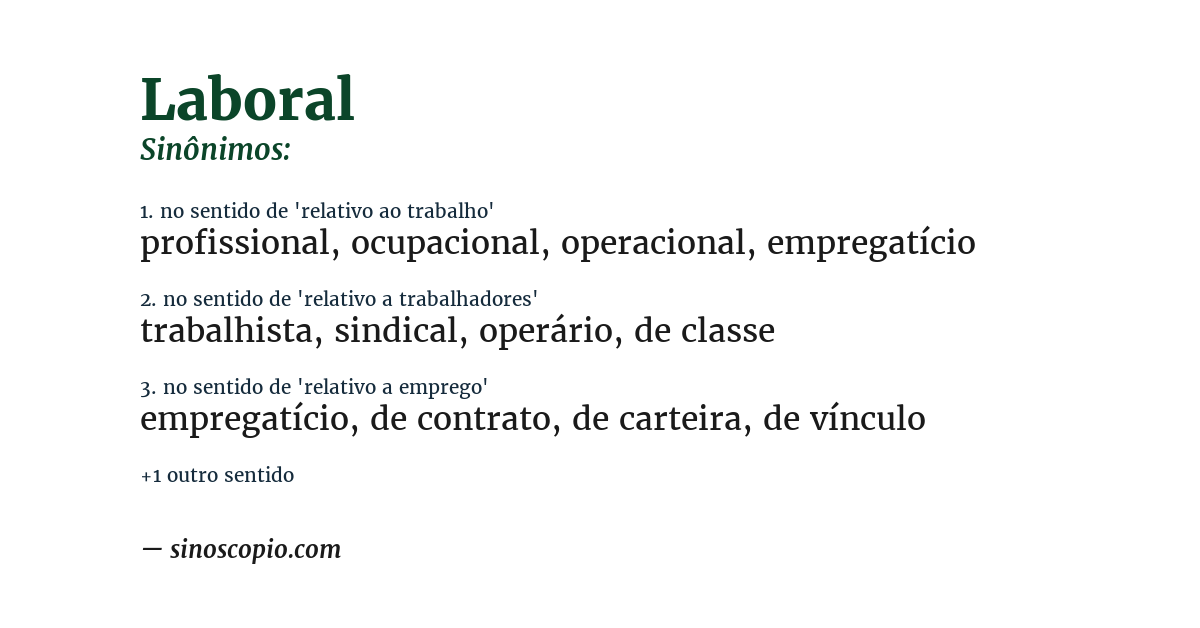 Sinônimo de laboral