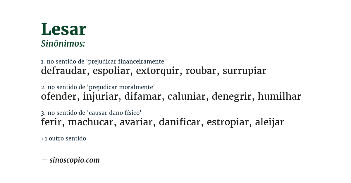 Sinônimo de lesar