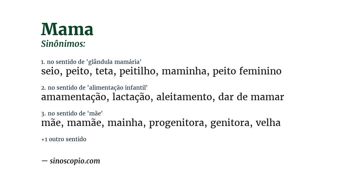 Sinônimo de mama