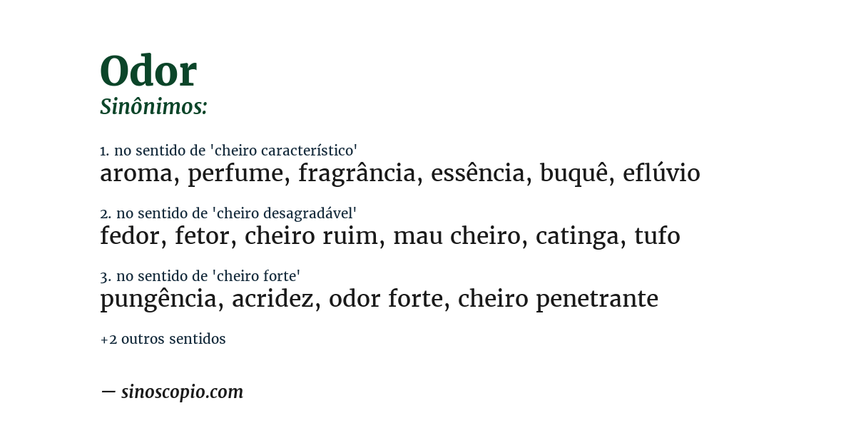 Sinônimo de odor