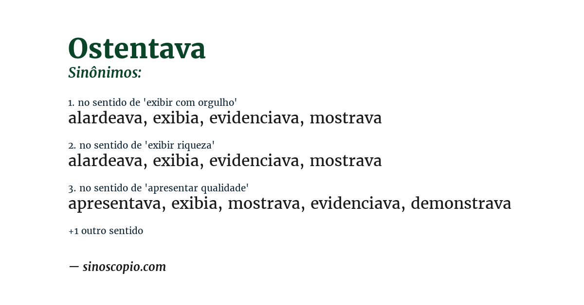 Sinônimo de ostentava