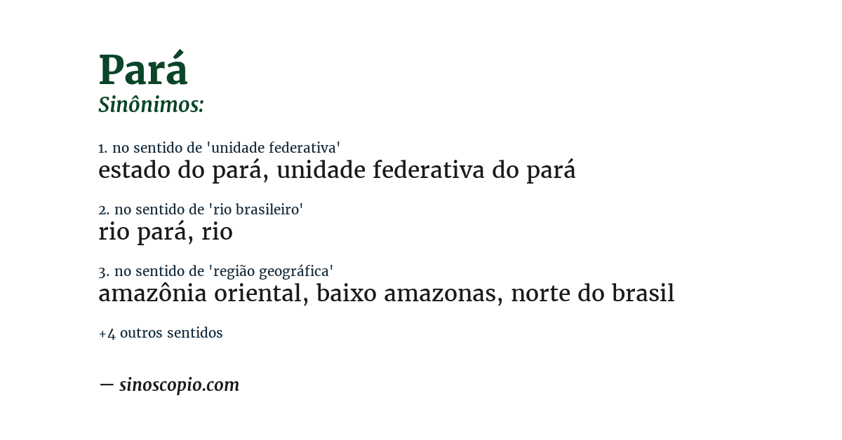 Sinônimo de pará