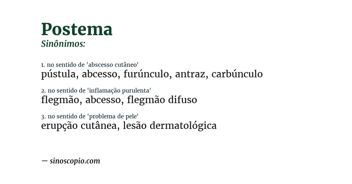 Sinônimo de postema