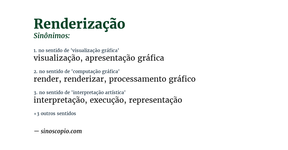 Sinônimo de renderização
