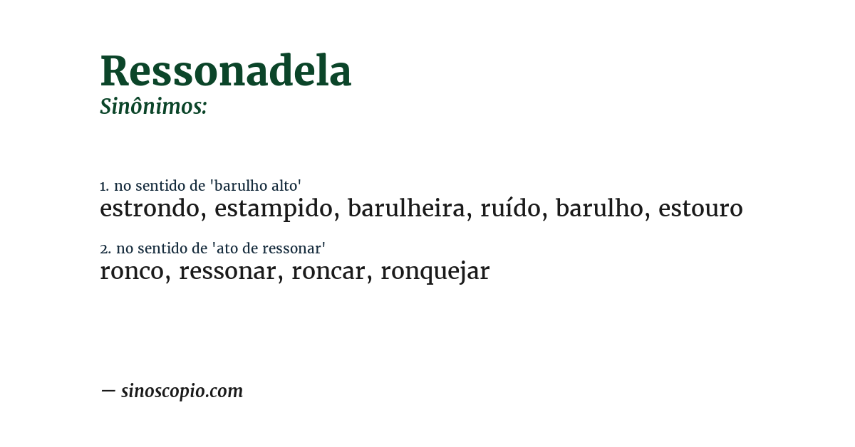 Sinônimo de ressonadela