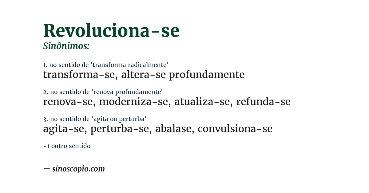 Sinônimo de revoluciona-se