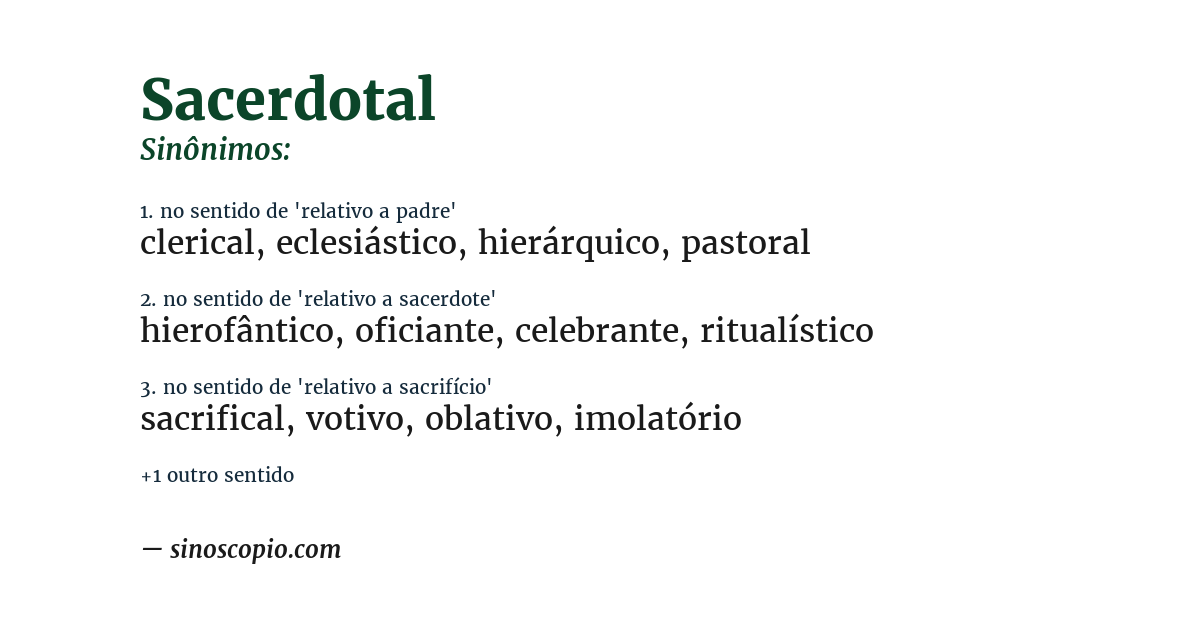 Sinônimo de sacerdotal
