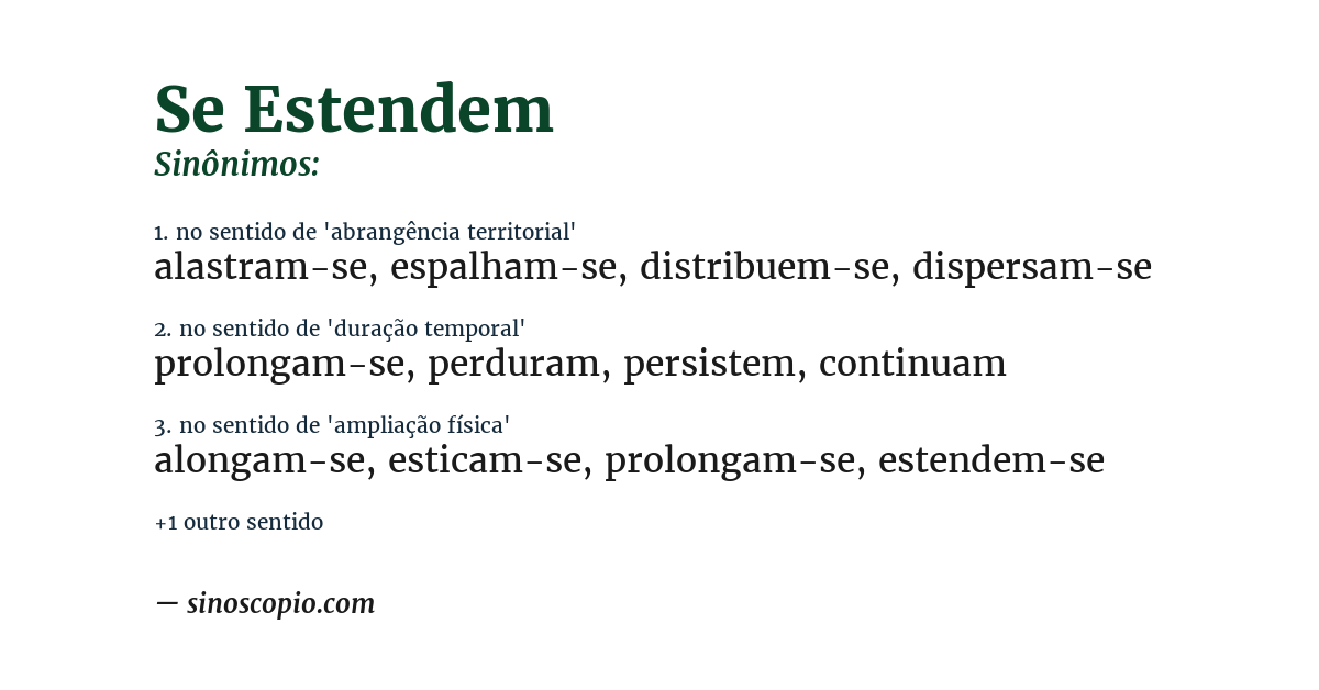 Sinônimo de se estendem