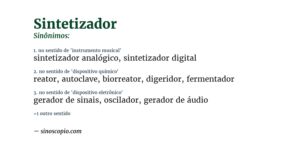 Sinônimo de sintetizador