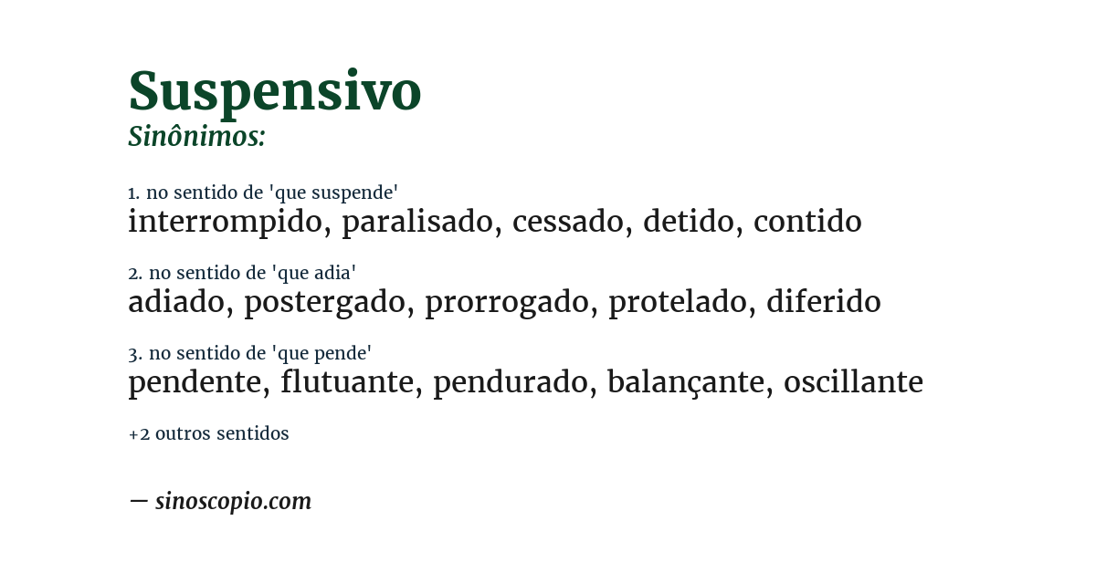 Sinônimo de suspensivo