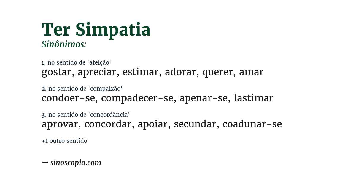 Sinônimo de ter simpatia