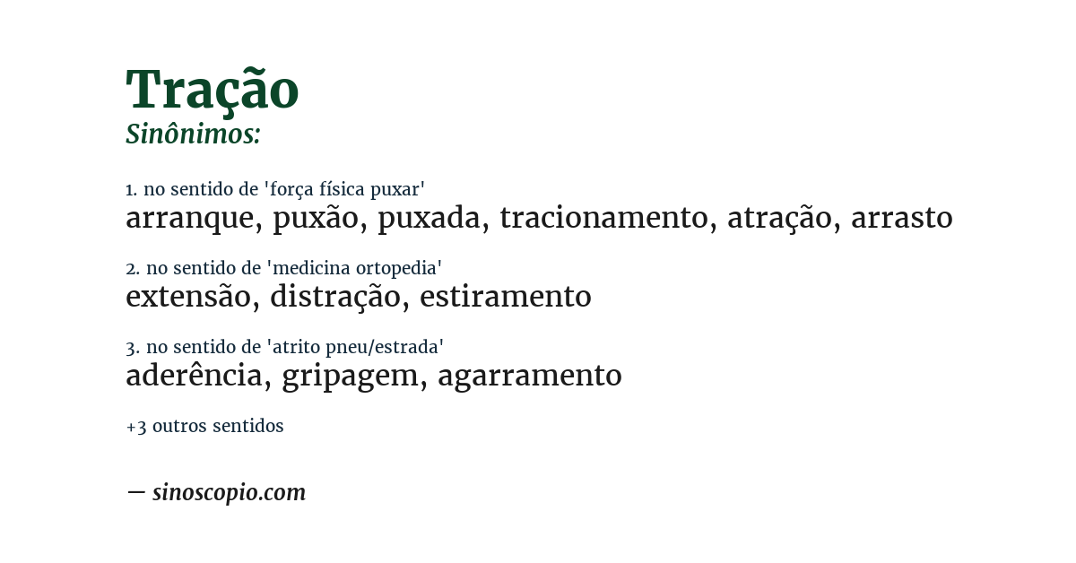 Sinônimo de tração