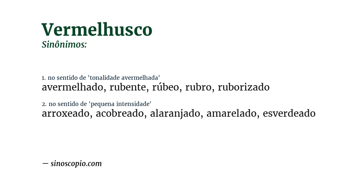 Sinônimo de vermelhusco