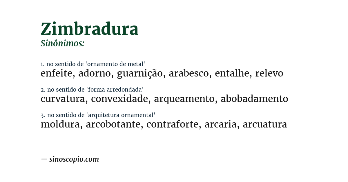 Sinônimo de zimbradura