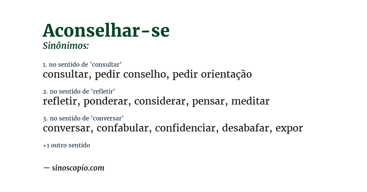 Sinônimo de aconselhar-se