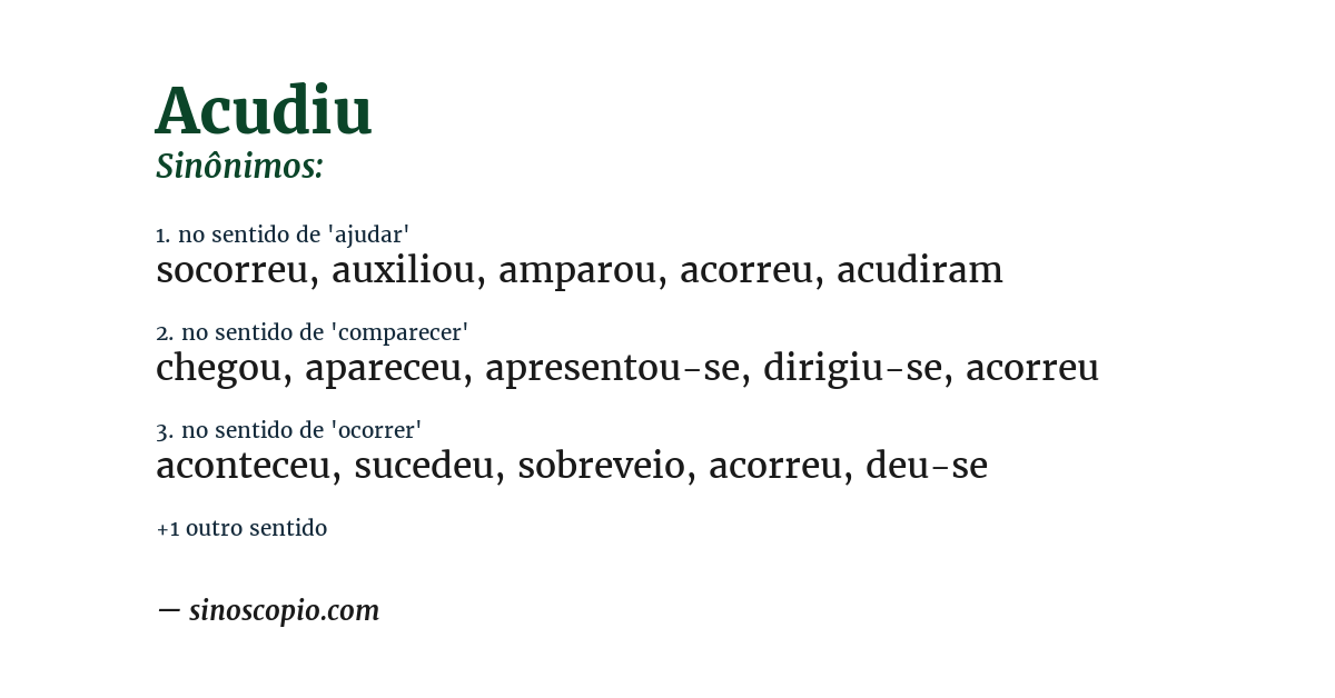 Sinônimo de acudiu