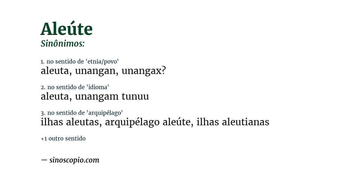 Sinônimo de aleúte