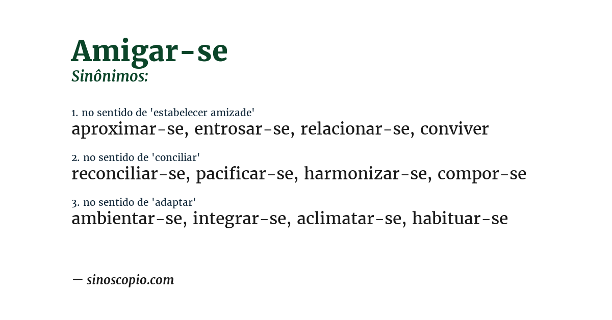 Sinônimo de amigar-se