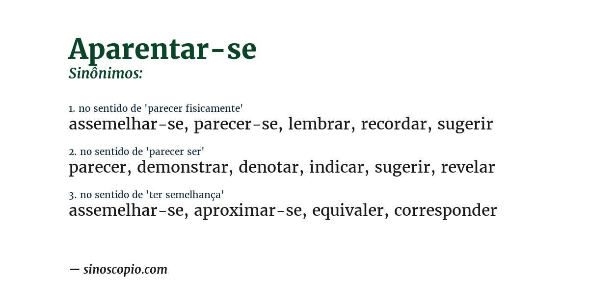 Sinônimo de aparentar-se