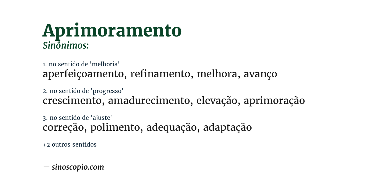Sinônimo de aprimoramento