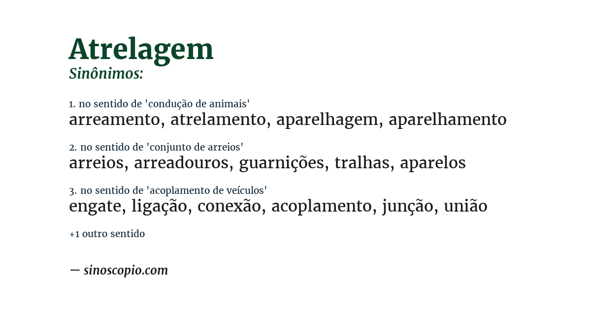 Sinônimo de atrelagem