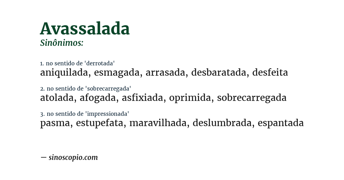 Sinônimo de avassalada