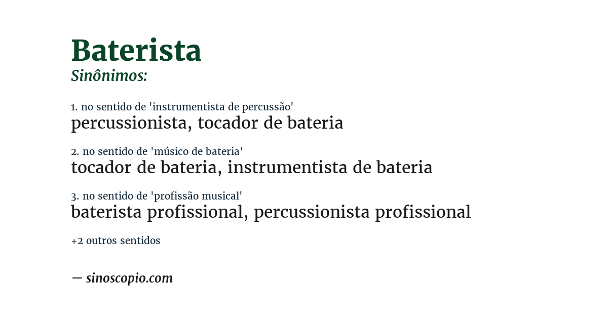 Sinônimo de baterista
