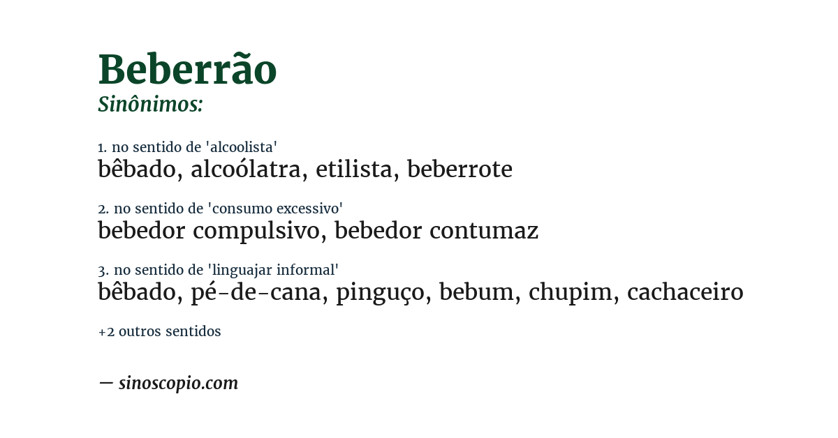 Sinônimo de beberrão
