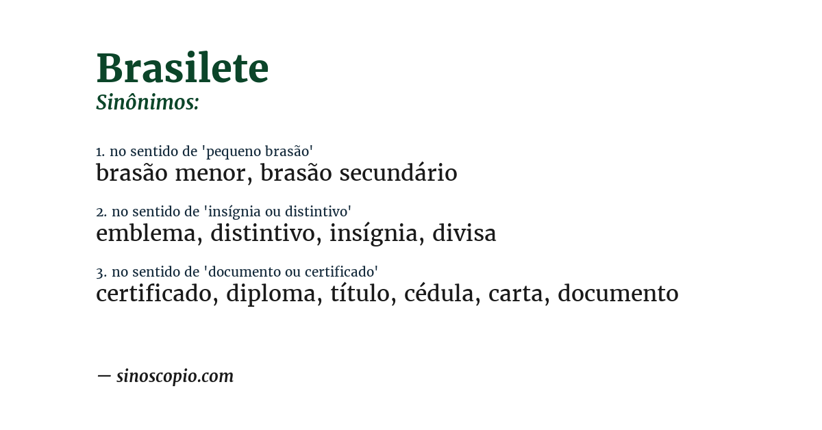 Sinônimo de brasilete