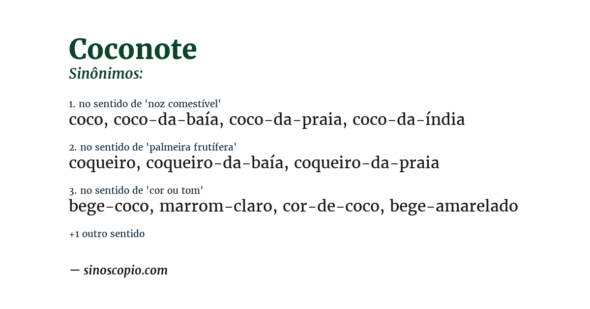 Sinônimo de coconote