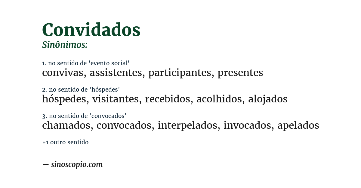 Sinônimo de convidados