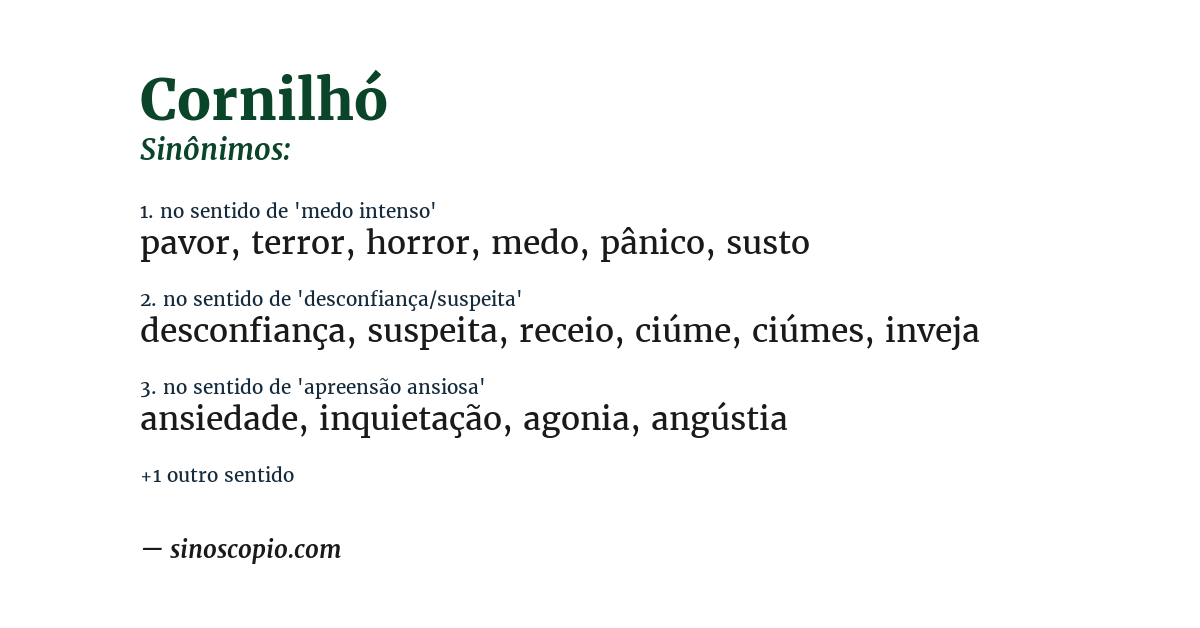 Sinônimo de cornilhó
