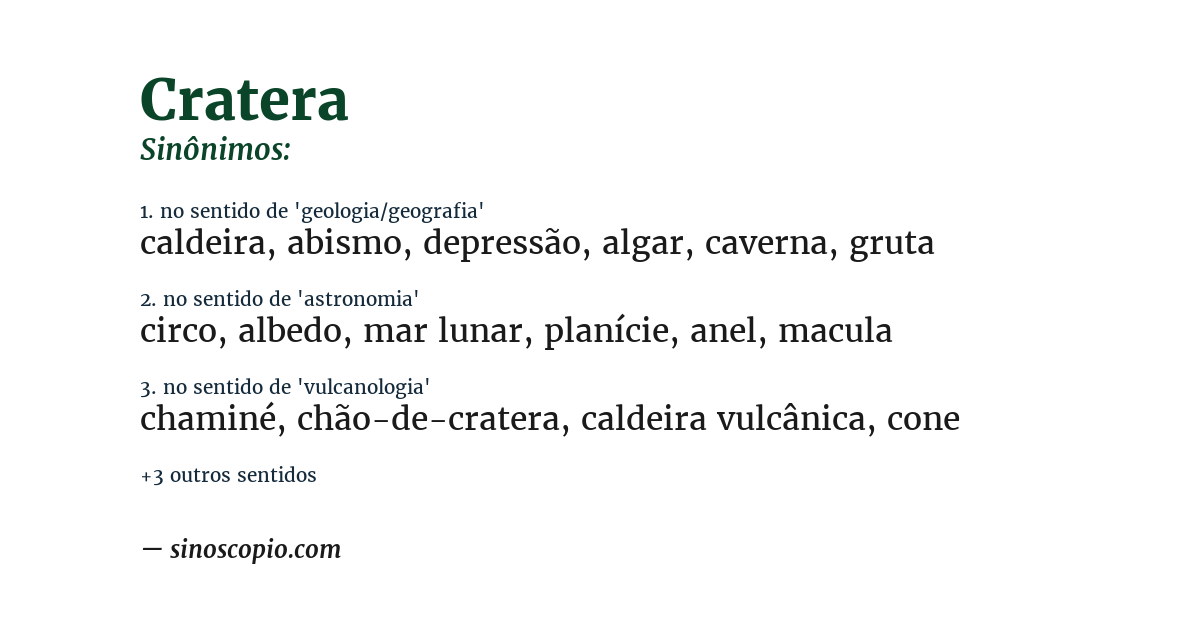 Sinônimo de cratera